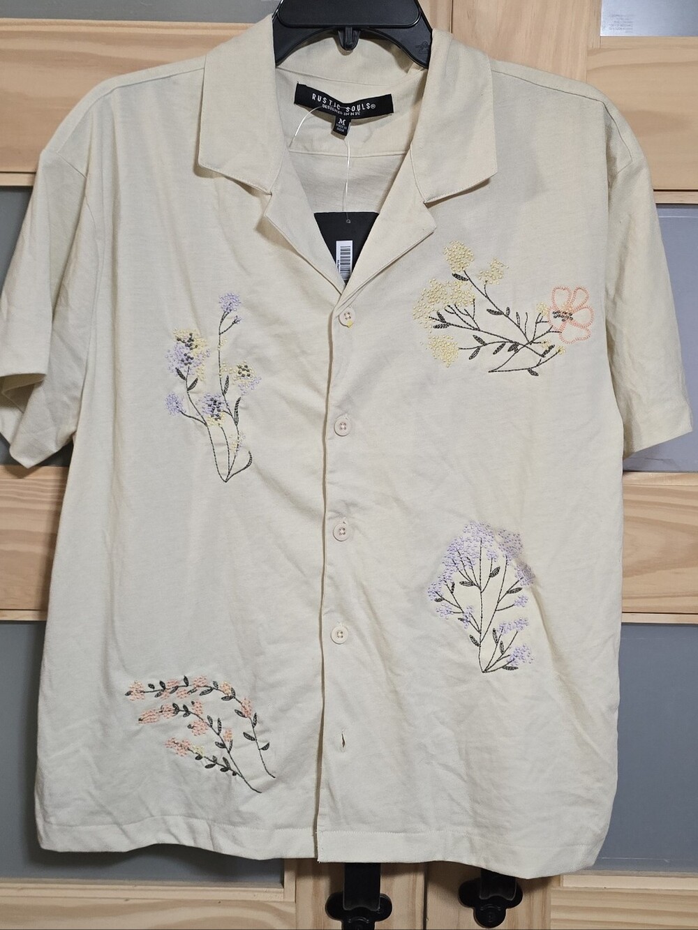 Rustic Souls Embroidered Cream Button-Up Top - Picture 3 of 7